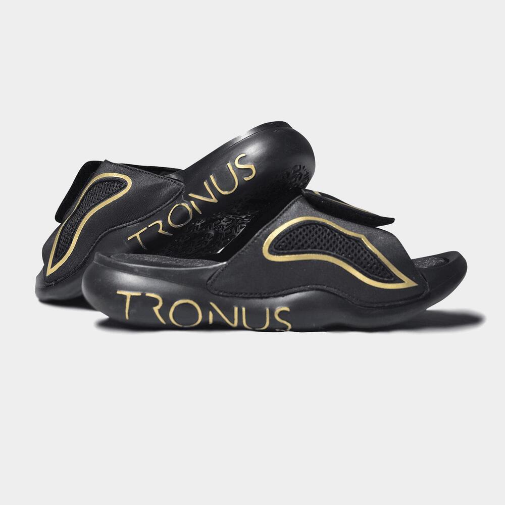 NEW TRONUS unisex reign slide sandal in black